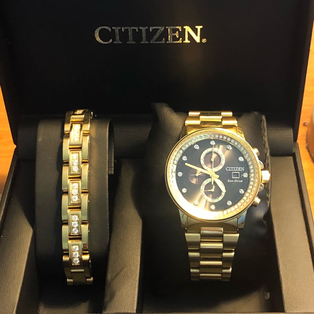 Citizen eco drive watch with bracelet